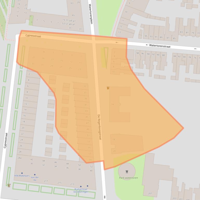 Kaart van postcodegebied 5038NP.