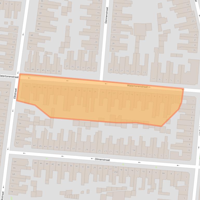 Kaart van postcodegebied 5038NV.