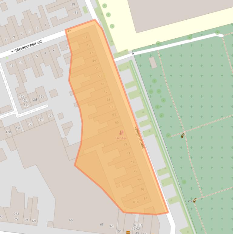Kaart van postcodegebied 5038PC.