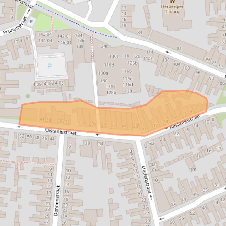 Kaart van postcodegebied 5038PS.