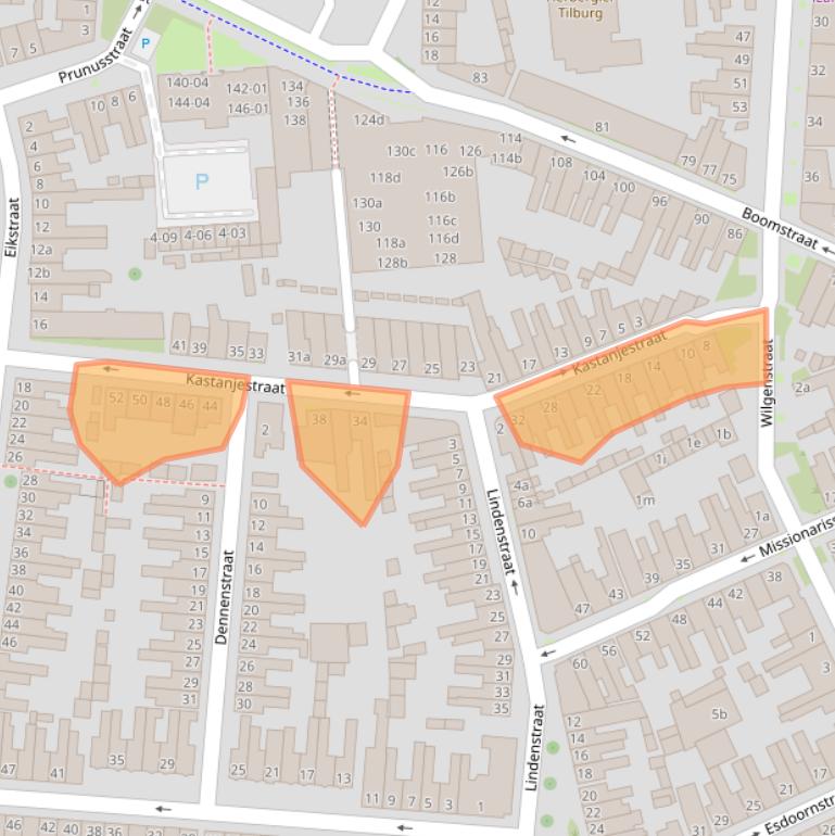 Kaart van postcodegebied 5038PT.