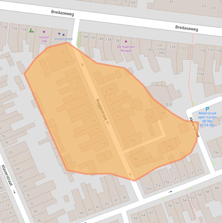 Kaart van postcodegebied 5038RA.