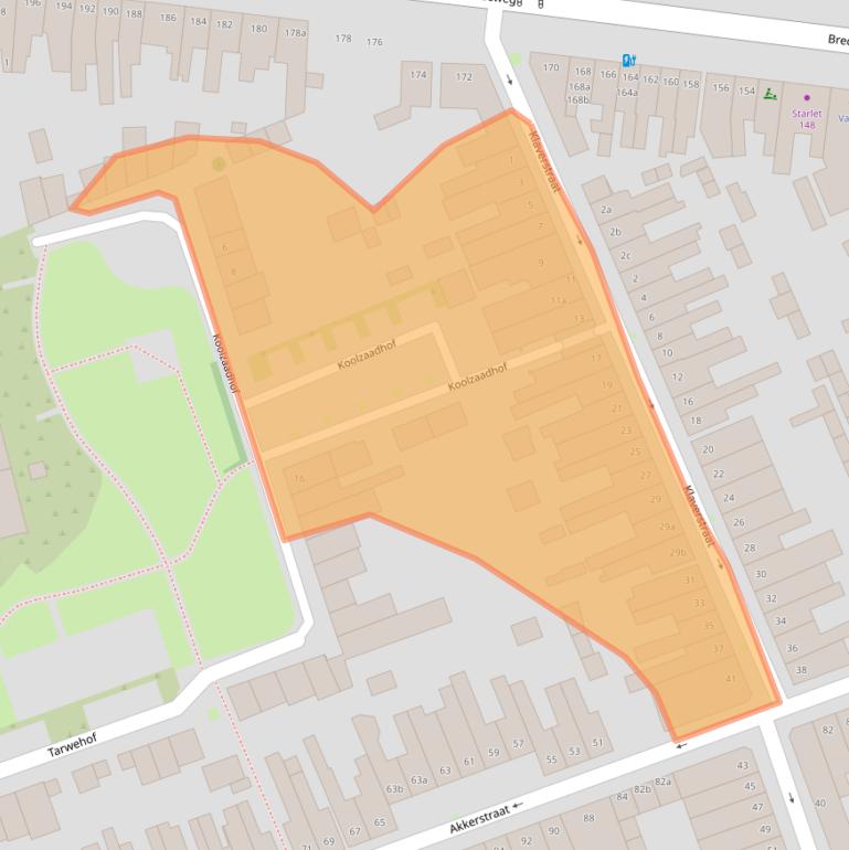 Kaart van postcodegebied 5038RB.