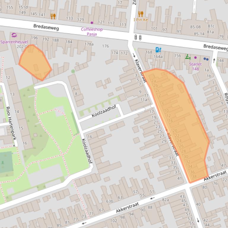 Kaart van postcodegebied 5038RC.