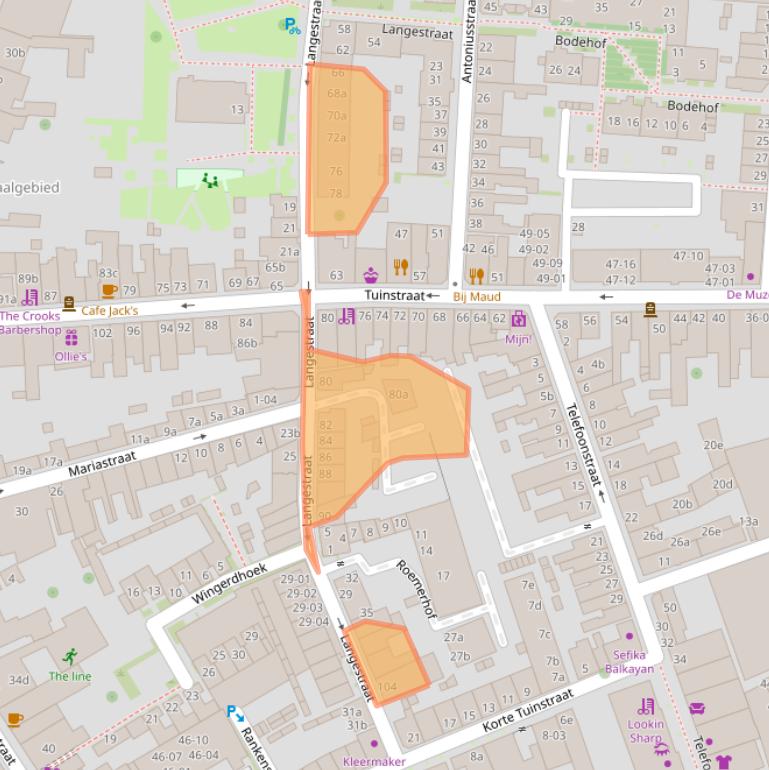 Kaart van postcodegebied 5038SG.