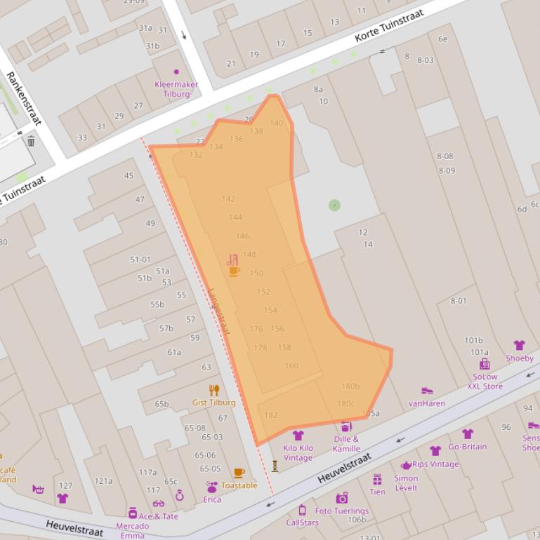 Kaart van postcodegebied 5038SH.