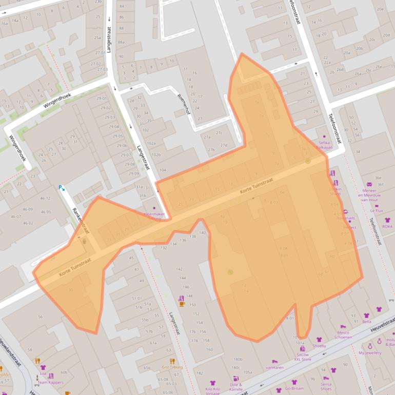 Kaart van postcodegebied 5038SJ.