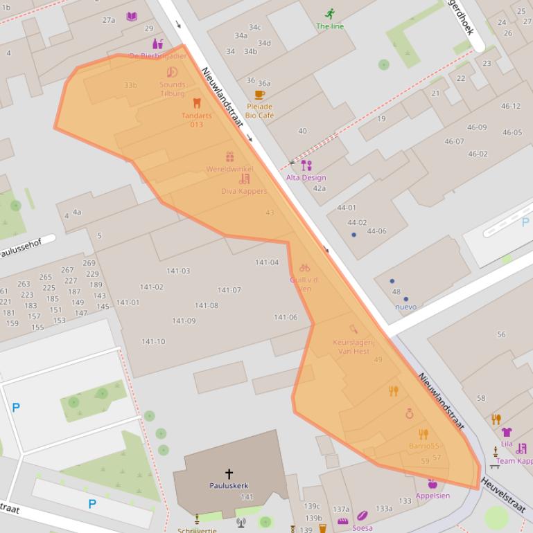 Kaart van postcodegebied 5038SM.