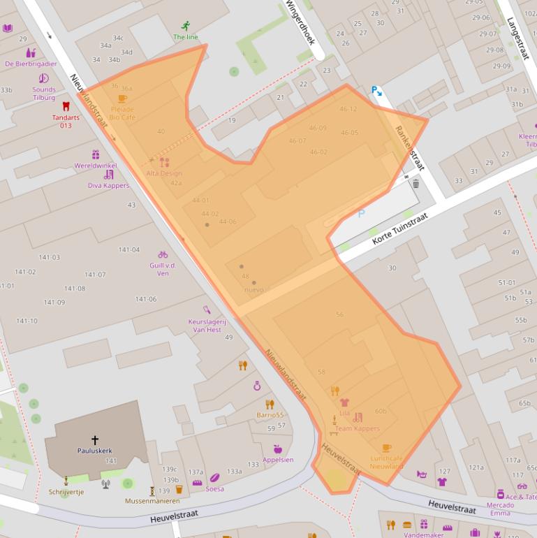 Kaart van postcodegebied 5038SP.