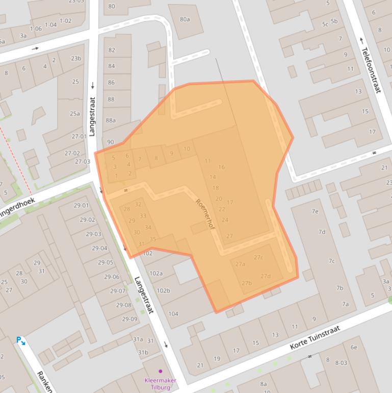 Kaart van postcodegebied 5038SZ.