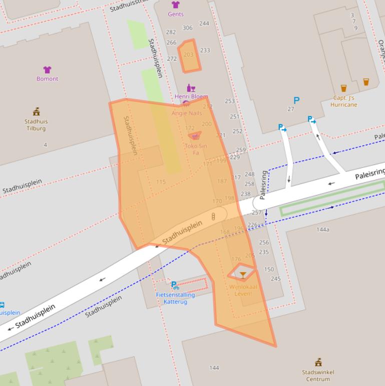 Kaart van postcodegebied 5038TD.