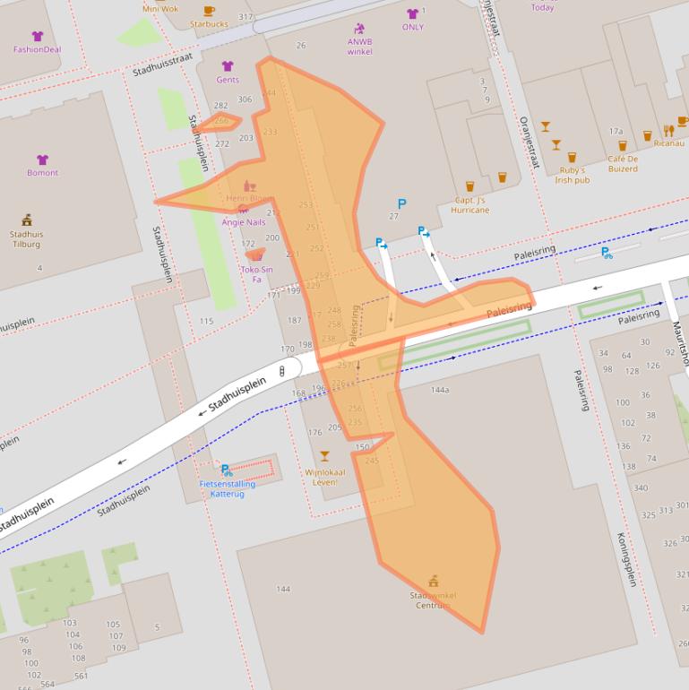 Kaart van postcodegebied 5038TG.