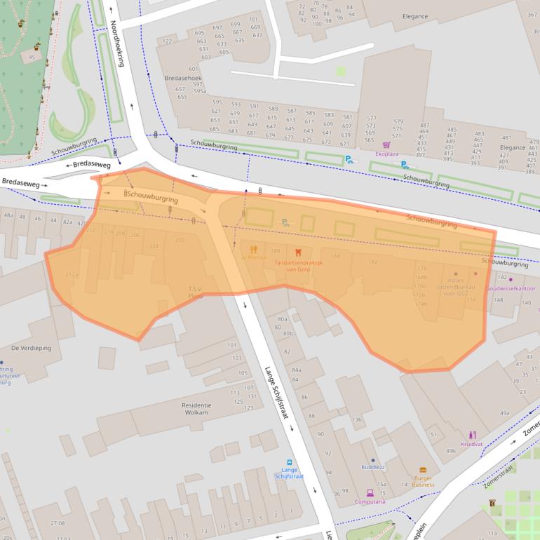 Kaart van postcodegebied 5038TM.