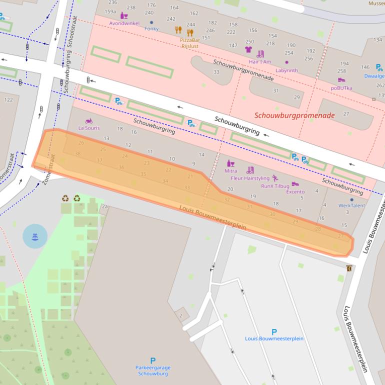 Kaart van postcodegebied 5038TP.