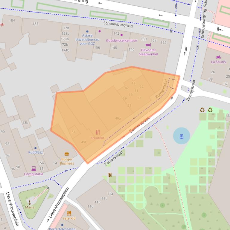 Kaart van postcodegebied 5038TR.