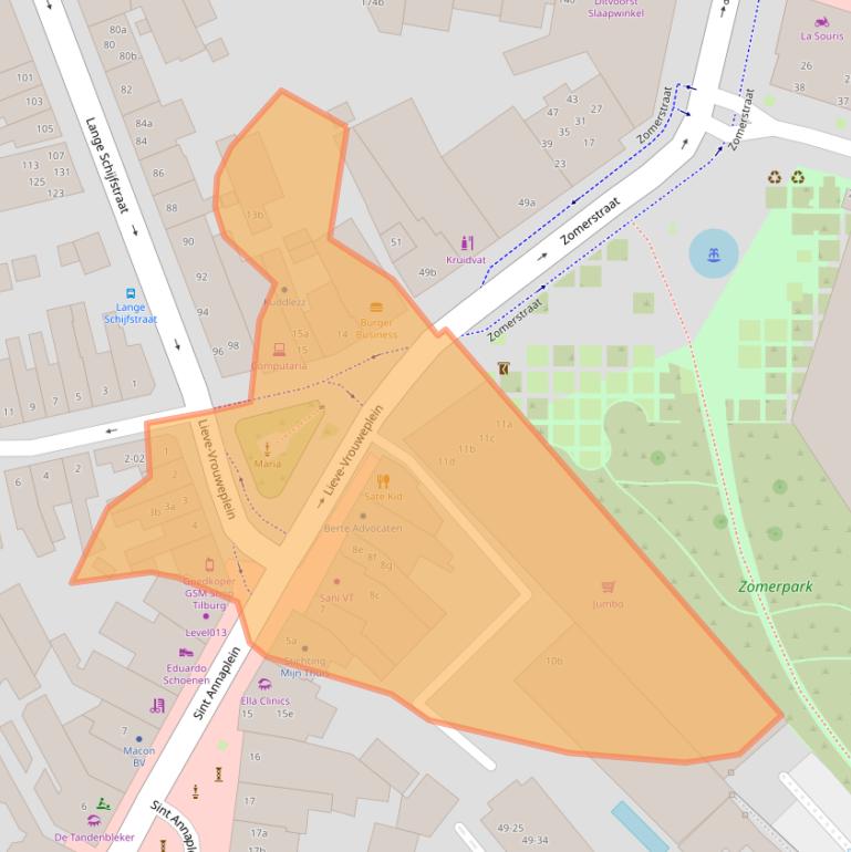 Kaart van postcodegebied 5038TS.