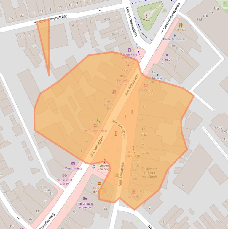 Kaart van postcodegebied 5038TV.