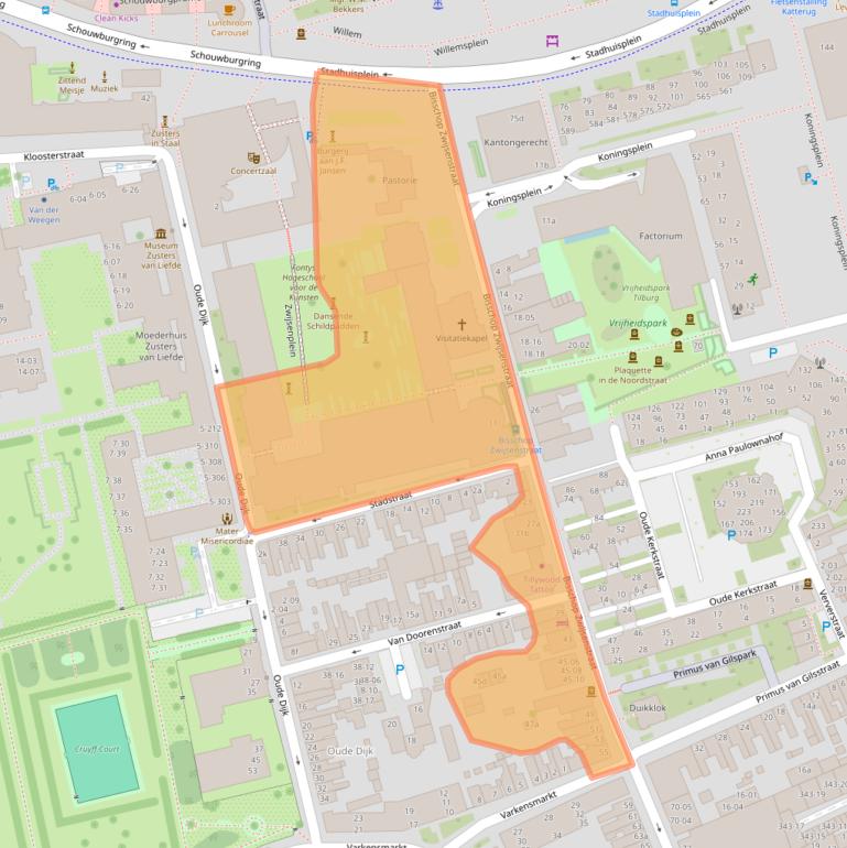 Kaart van postcodegebied 5038VA.