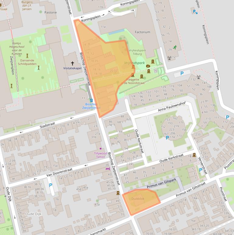 Kaart van postcodegebied 5038VB.