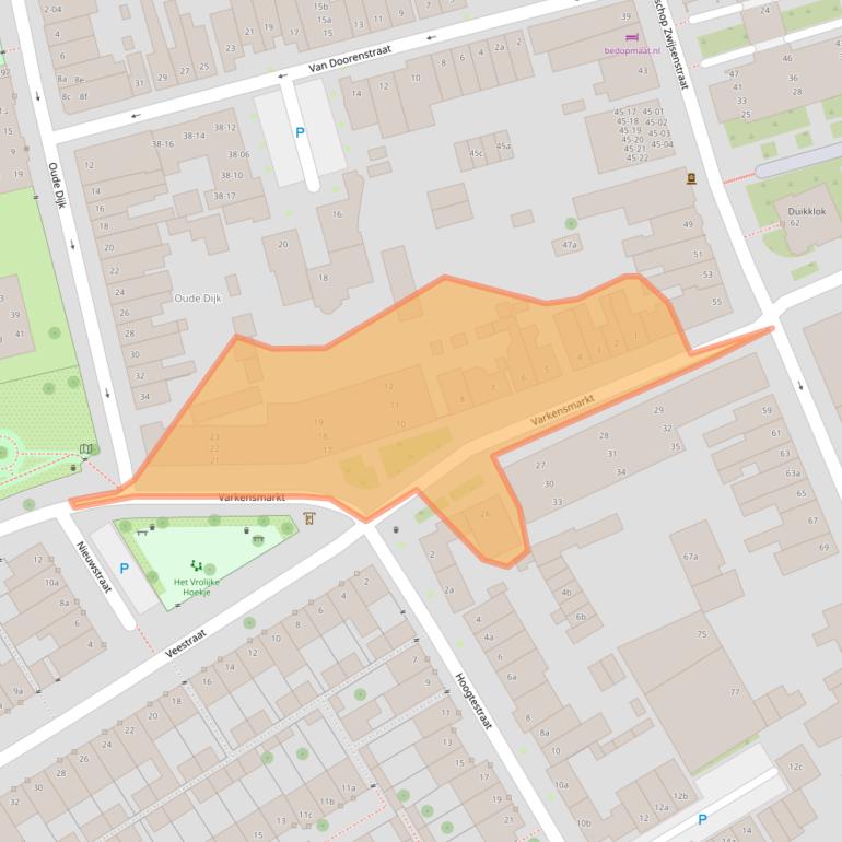 Kaart van postcodegebied 5038VE.