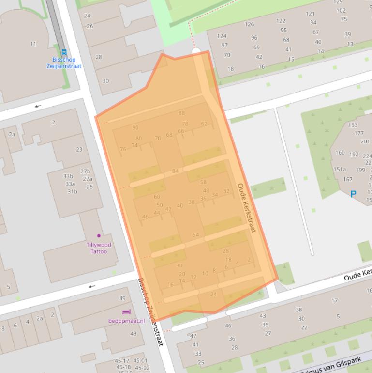 Kaart van postcodegebied 5038VG.