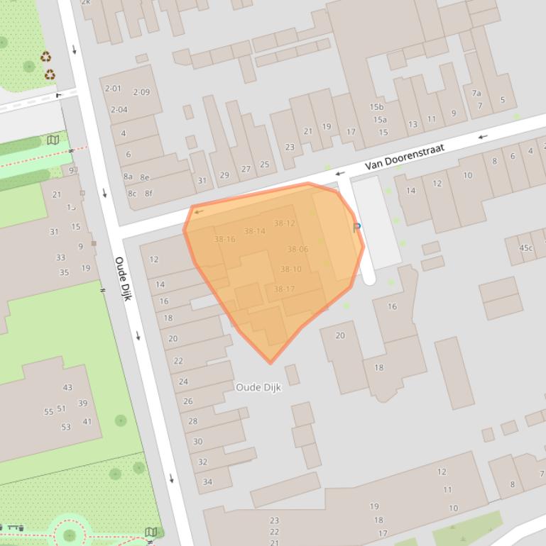 Kaart van postcodegebied 5038VS.