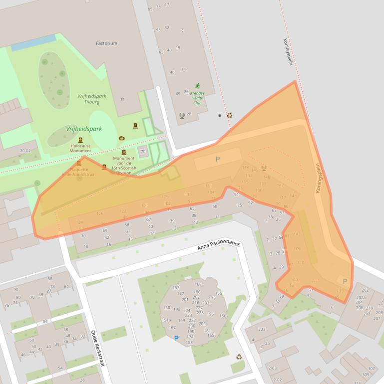 Kaart van postcodegebied 5038VW.