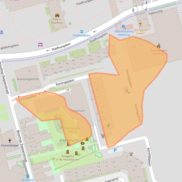 Kaart van postcodegebied 5038WG.