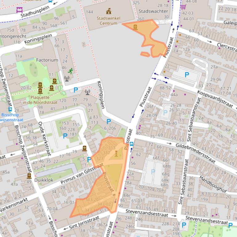 Kaart van postcodegebied 5038WR.