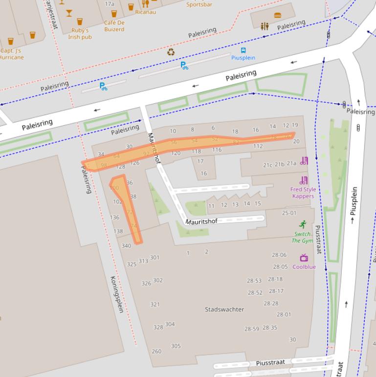Kaart van postcodegebied 5038WX.