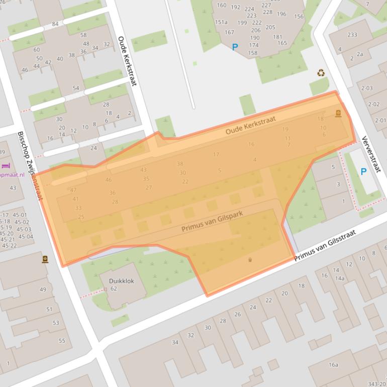 Kaart van postcodegebied 5038XK.