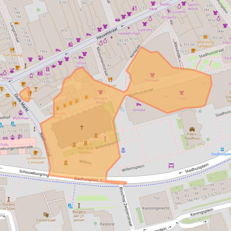 Kaart van postcodegebied 5038XZ.