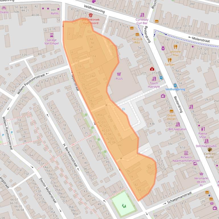 Kaart van postcodegebied 5041AH.