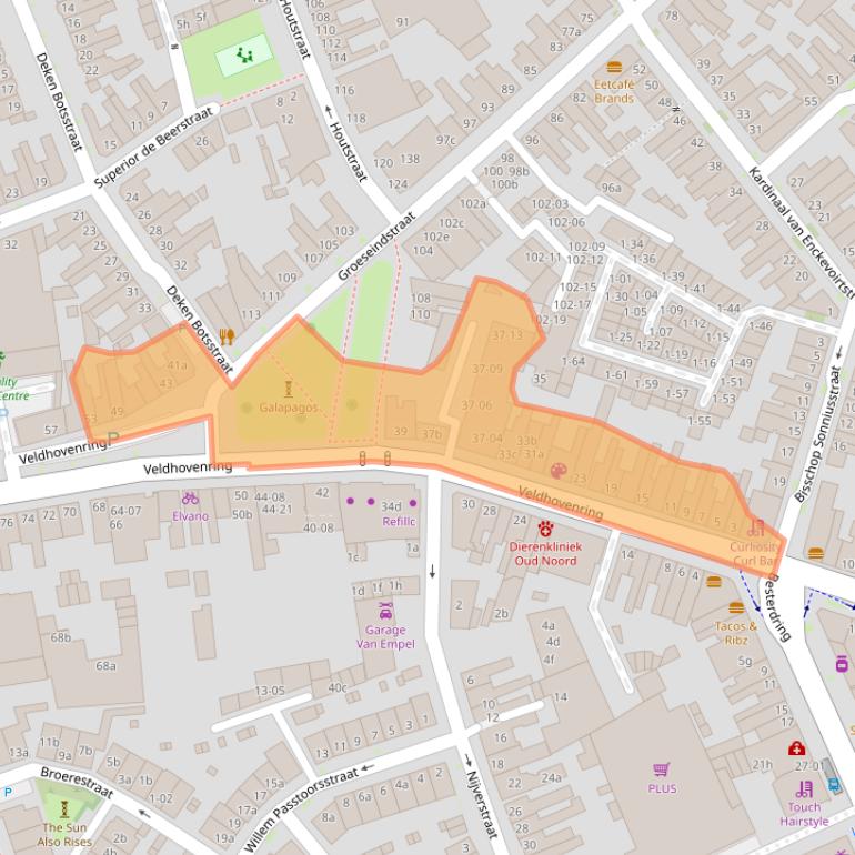 Kaart van postcodegebied 5041BA.