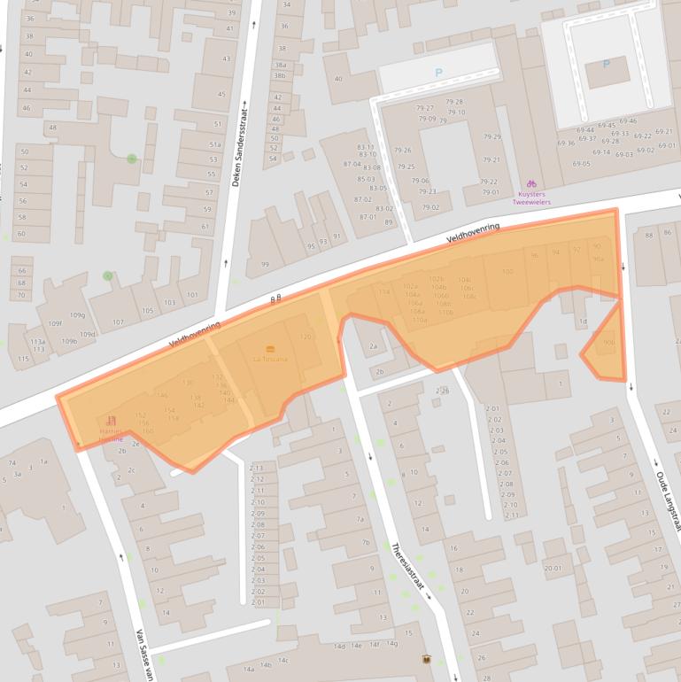 Kaart van postcodegebied 5041BE.