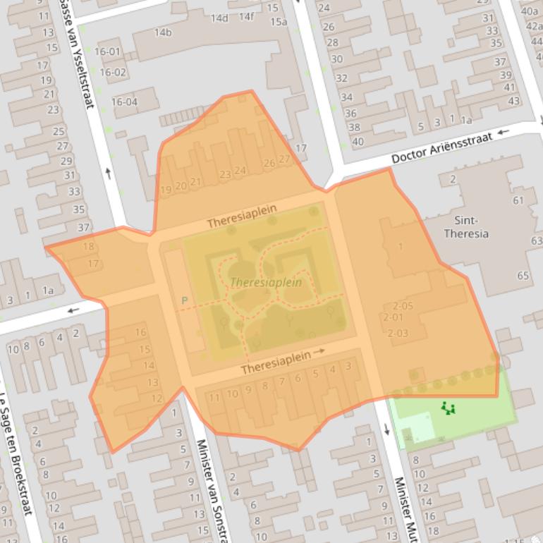 Kaart van postcodegebied 5041BJ.