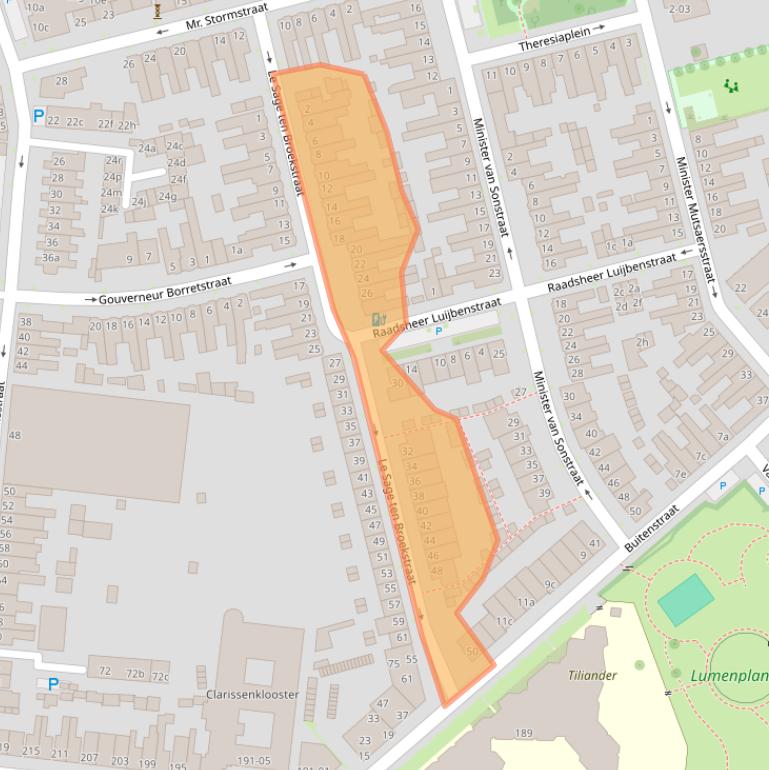 Kaart van postcodegebied 5041CM.