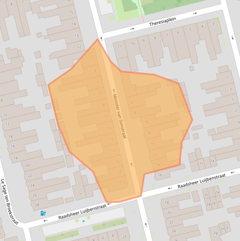 Kaart van postcodegebied 5041CP.