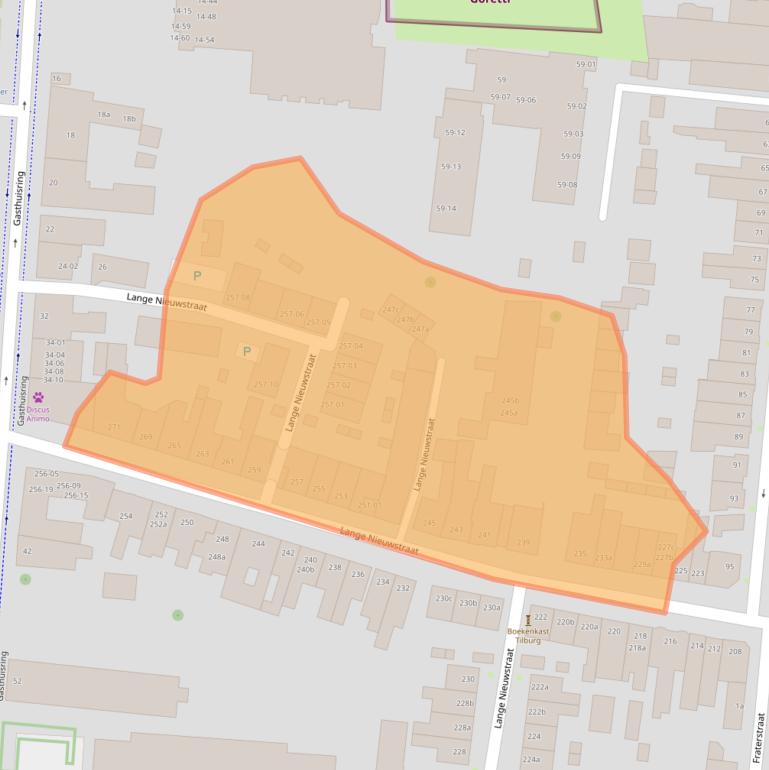 Kaart van postcodegebied 5041DE.