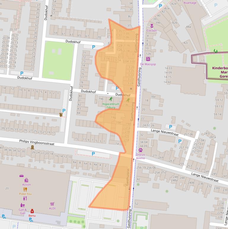 Kaart van postcodegebied 5041DP.