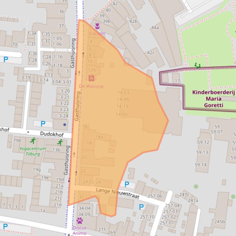 Kaart van postcodegebied 5041DS.