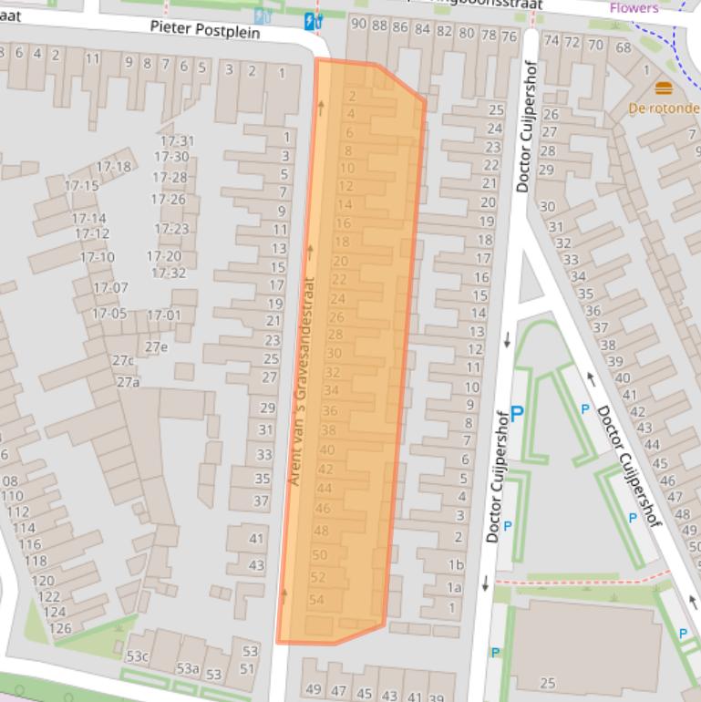 Kaart van postcodegebied 5041KB.