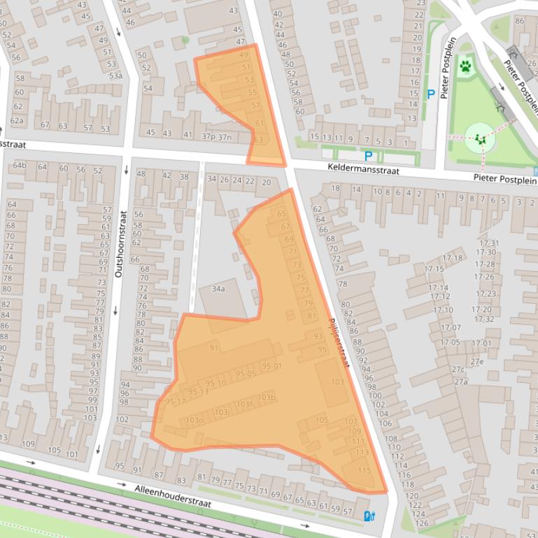 Kaart van postcodegebied 5041KD.