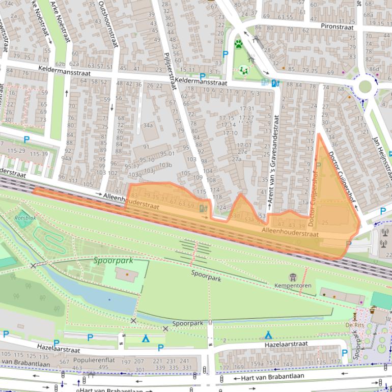 Kaart van postcodegebied 5041LC.