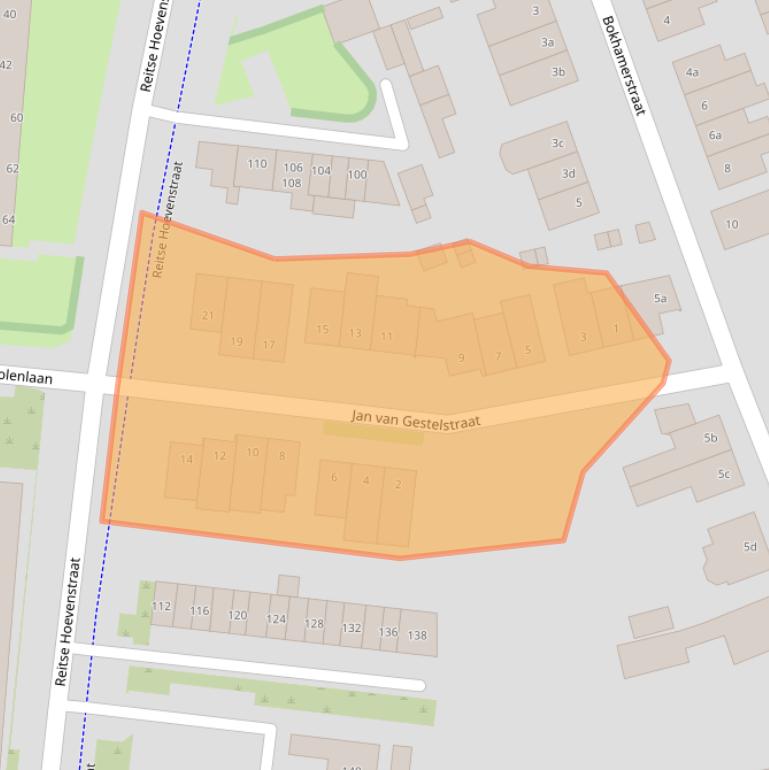 Kaart van postcodegebied 5042GL.