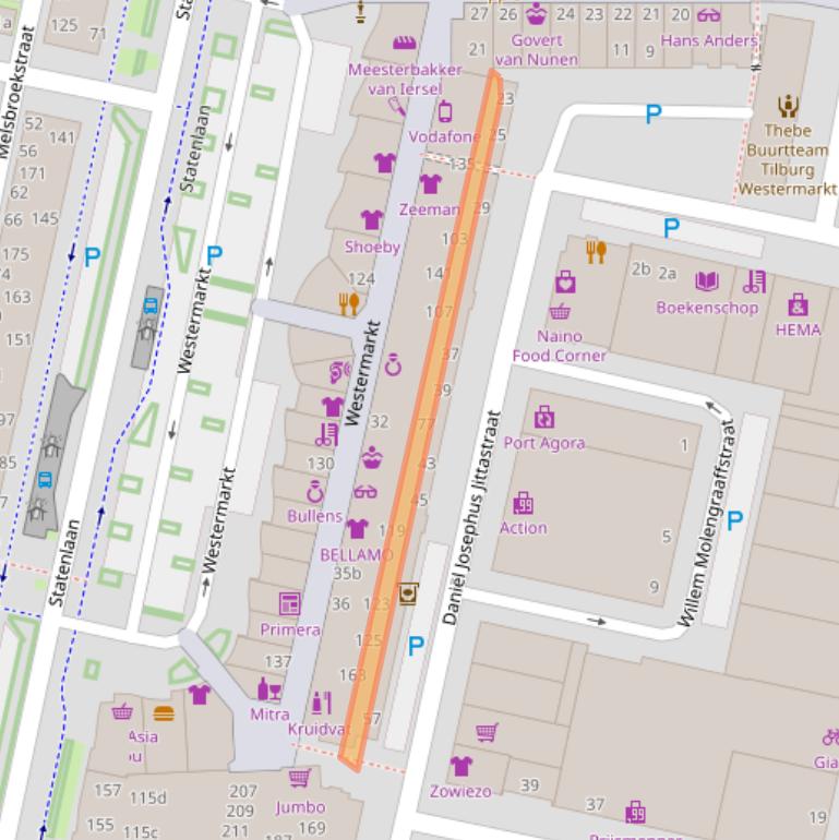 Kaart van postcodegebied 5042MS.