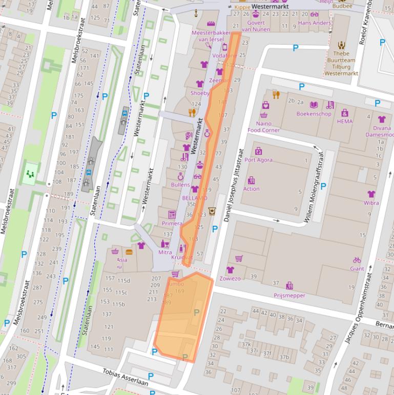 Kaart van postcodegebied 5042MT.