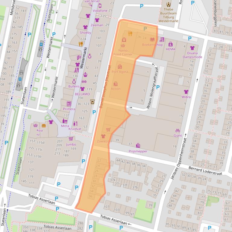 Kaart van postcodegebied 5042MX.