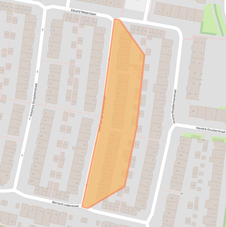 Kaart van postcodegebied 5042NJ.