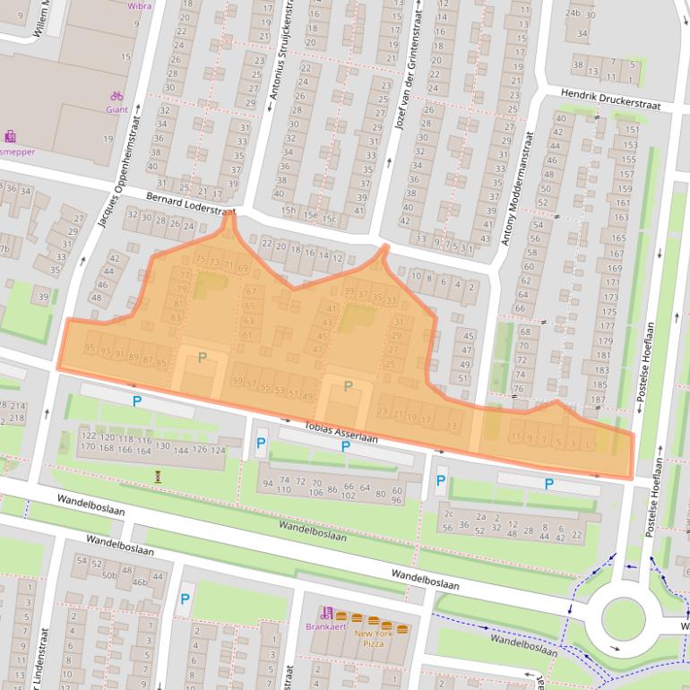Kaart van postcodegebied 5042NP.